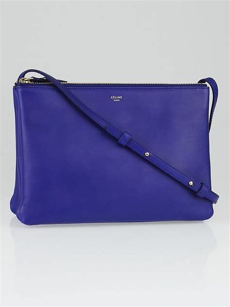 celine trio indigo|Large Trio bag in smooth lambskin .